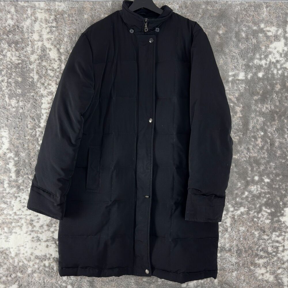 Centigrade Sz M Down Waterfowl Feather Filled Coat Black Snap Button Zip‎ Jacket